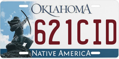 OK license plate 621CID