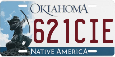 OK license plate 621CIE
