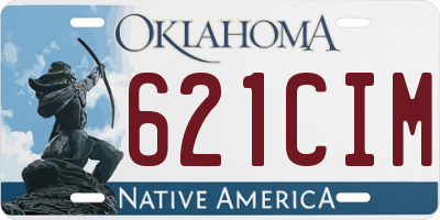 OK license plate 621CIM