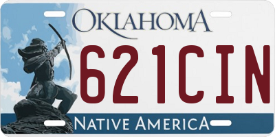OK license plate 621CIN