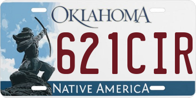 OK license plate 621CIR