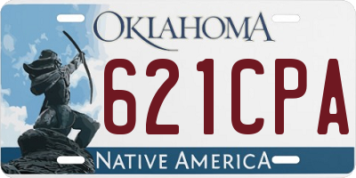 OK license plate 621CPA
