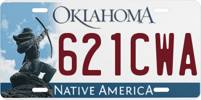 OK license plate 621CWA