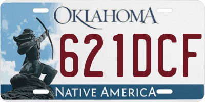 OK license plate 621DCF
