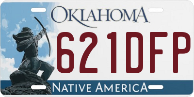 OK license plate 621DFP