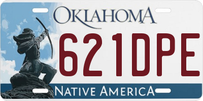 OK license plate 621DPE