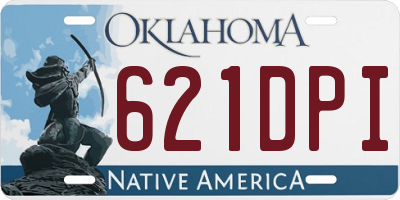 OK license plate 621DPI