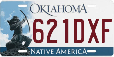 OK license plate 621DXF