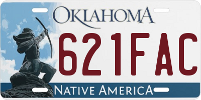 OK license plate 621FAC