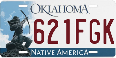 OK license plate 621FGK