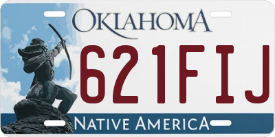 OK license plate 621FIJ