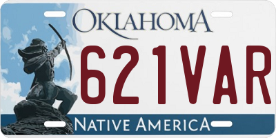 OK license plate 621VAR