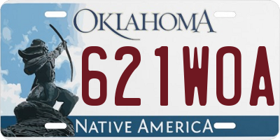OK license plate 621WOA