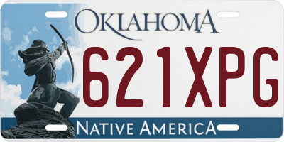 OK license plate 621XPG
