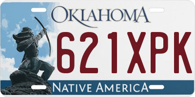 OK license plate 621XPK