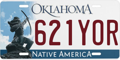 OK license plate 621YOR