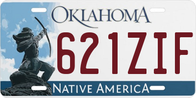 OK license plate 621ZIF