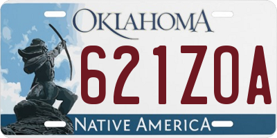 OK license plate 621ZOA