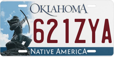 OK license plate 621ZYA