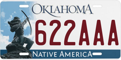 OK license plate 622AAA