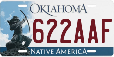 OK license plate 622AAF