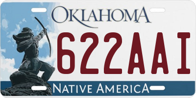 OK license plate 622AAI