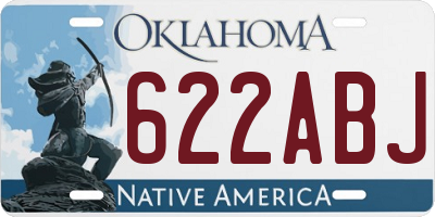 OK license plate 622ABJ