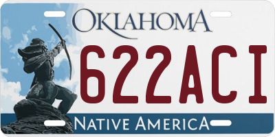 OK license plate 622ACI