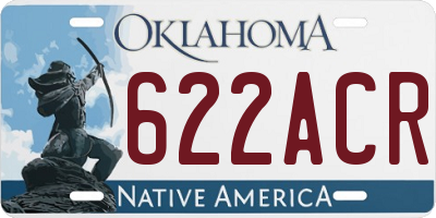 OK license plate 622ACR