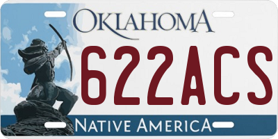 OK license plate 622ACS