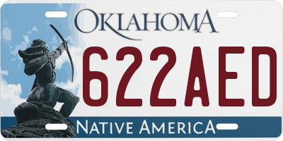 OK license plate 622AED
