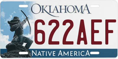 OK license plate 622AEF