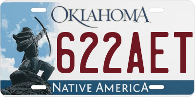 OK license plate 622AET