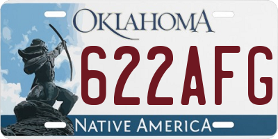 OK license plate 622AFG