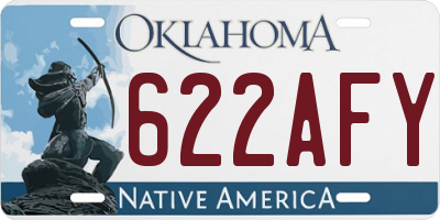 OK license plate 622AFY