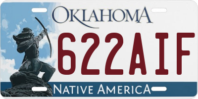 OK license plate 622AIF