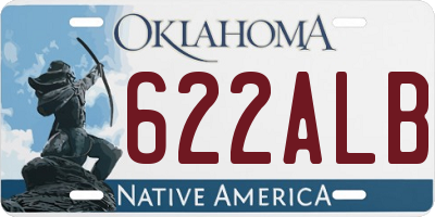 OK license plate 622ALB