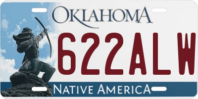 OK license plate 622ALW