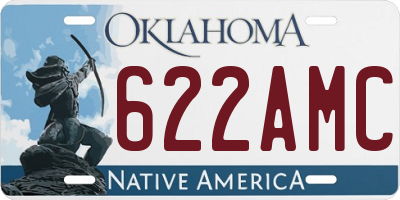 OK license plate 622AMC