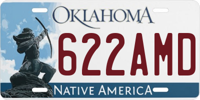 OK license plate 622AMD