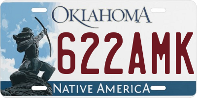 OK license plate 622AMK