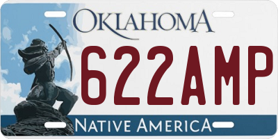 OK license plate 622AMP