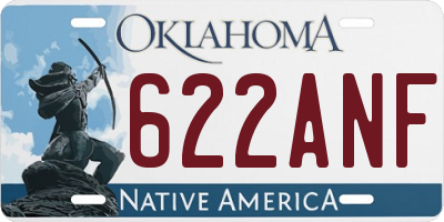 OK license plate 622ANF