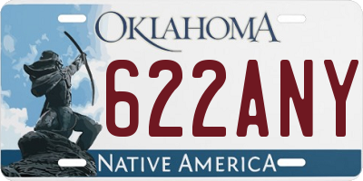OK license plate 622ANY