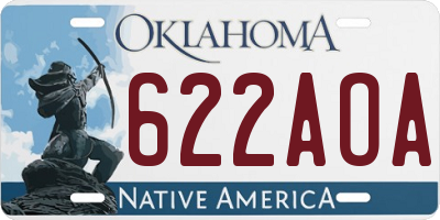 OK license plate 622AOA