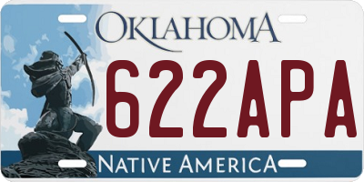 OK license plate 622APA