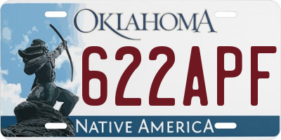 OK license plate 622APF