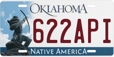 OK license plate 622API