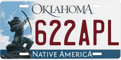 OK license plate 622APL
