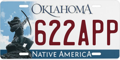 OK license plate 622APP